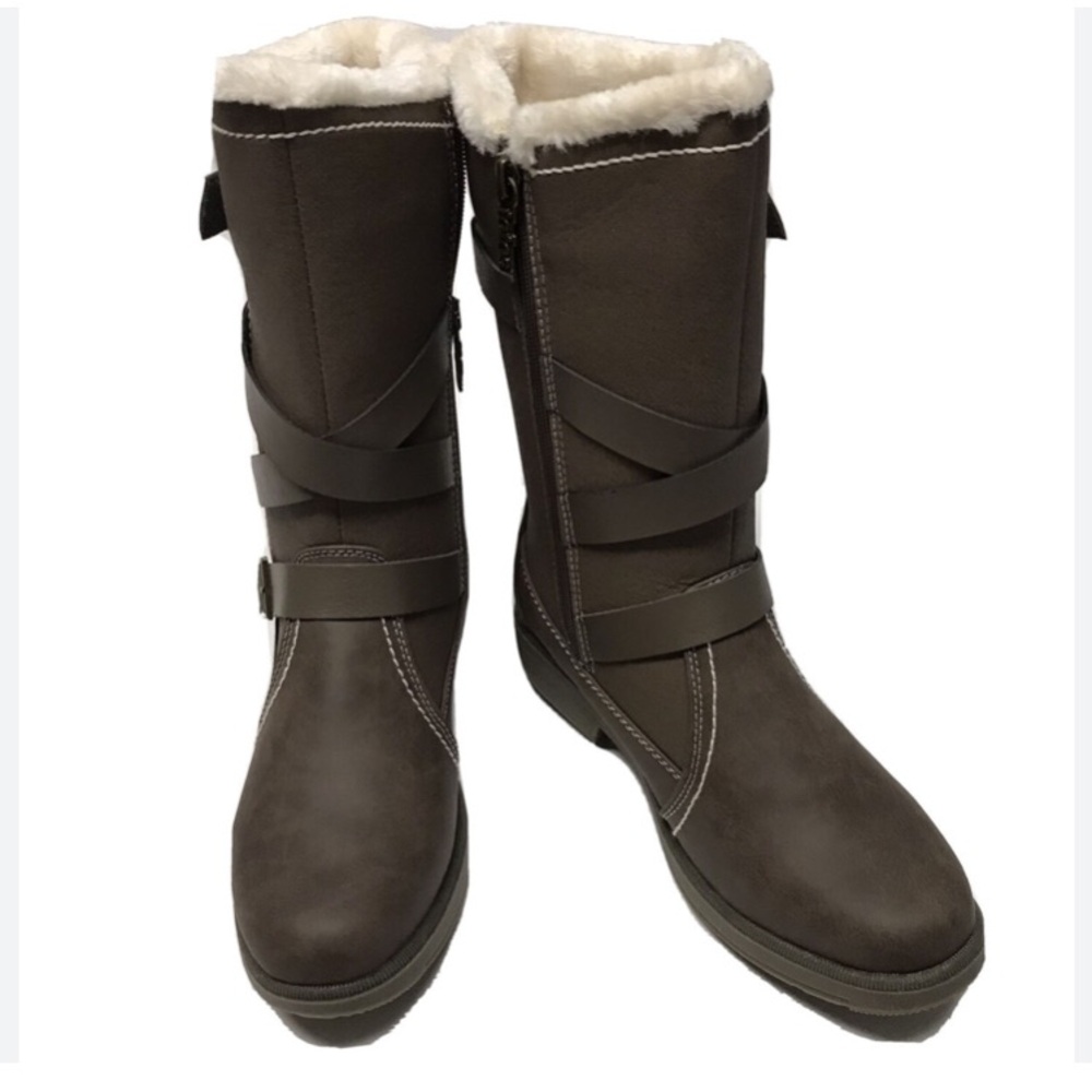 Totes Brown Winter Boots with Faux Fur Lining Shoes Boots 9